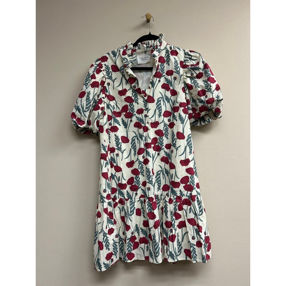 HYACINTH HOUSE Red Amaryllis Floral Mimsy Mini Dress Size M NWT - Picture 4 of 6
